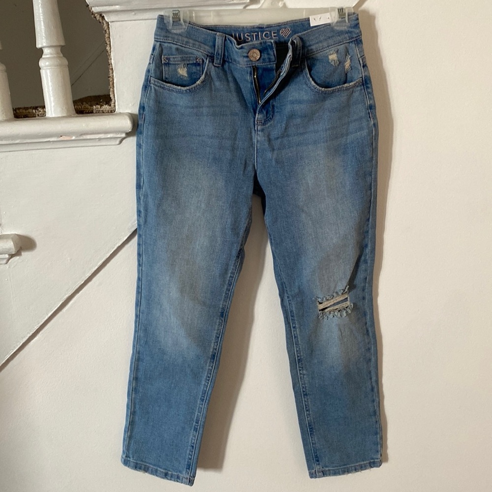 Justice girls size 14 high rise straight jeans new w/tags